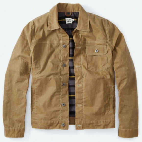 Flint & Tinder Flannel-lined Waxed Trucker Jacket - Picture 2 of 15